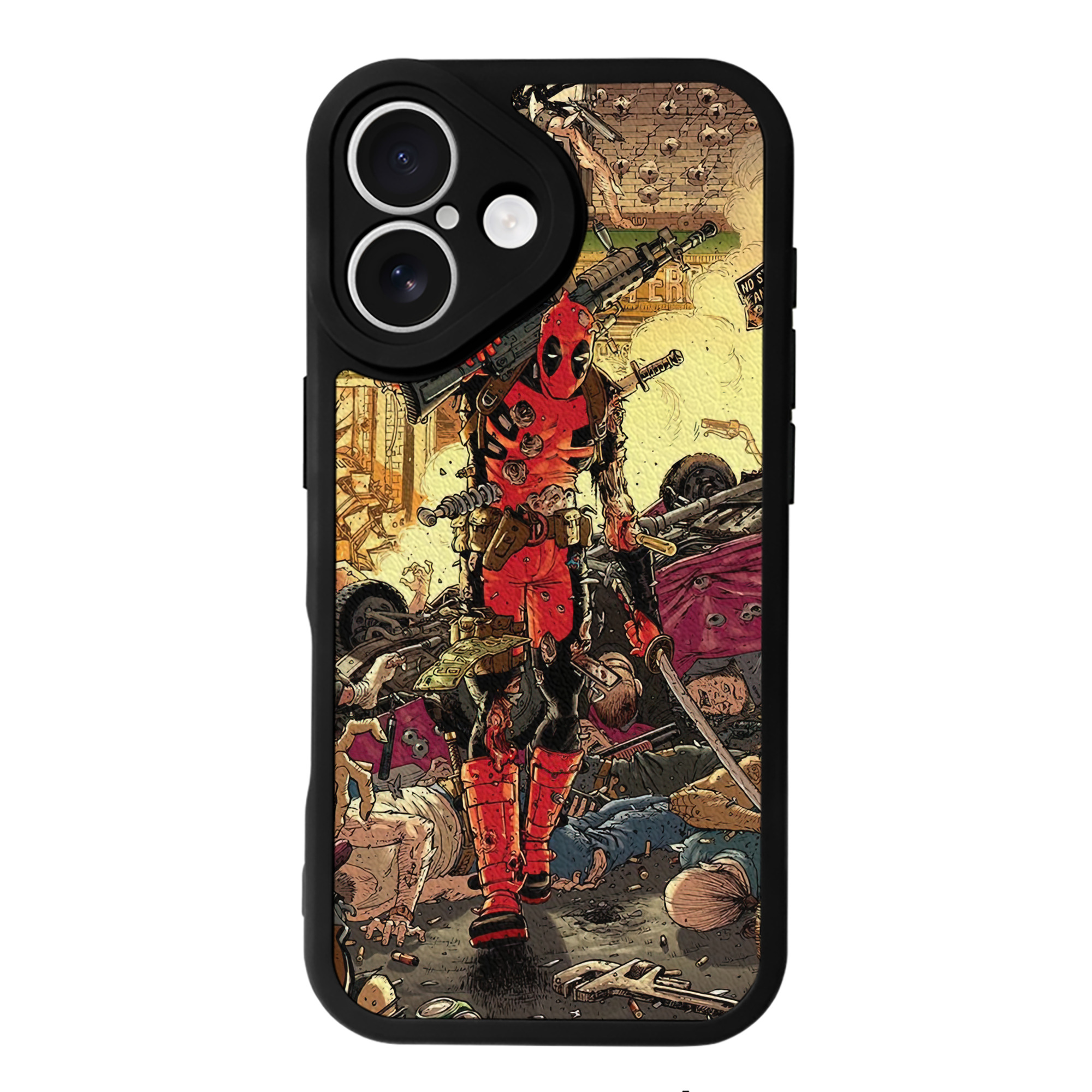 （画像用） Deadpool デッドプール 【iPhone 16シリーズ対応】シリコンスマホケース（レザー調） 材質：シリコン